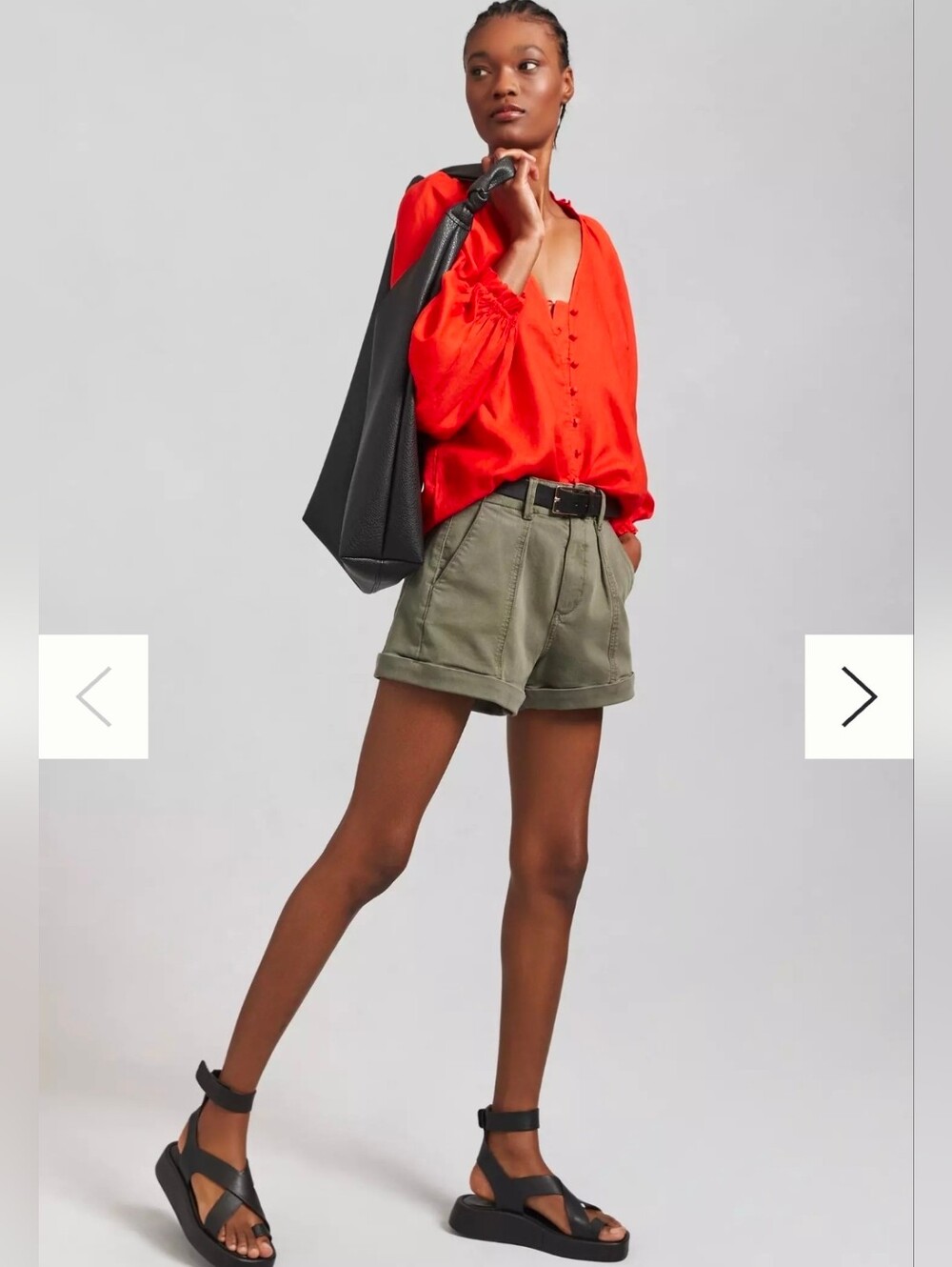 Anthropologie Maeve 100% Linen Red Peasant Blouse Button Front Boho Top - Picture 3 of 12